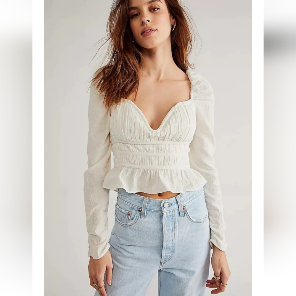 Free People White Chole Blouse Top NWT